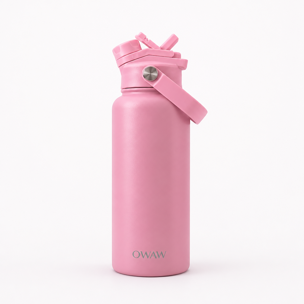 OWAW Nomade 32oz insulated water bottle in Pink