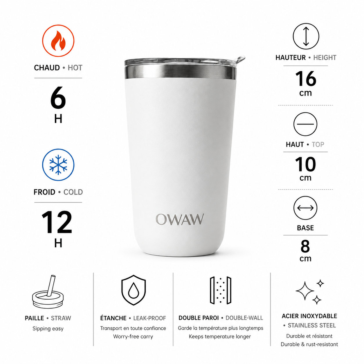 20oz Tumbler — White