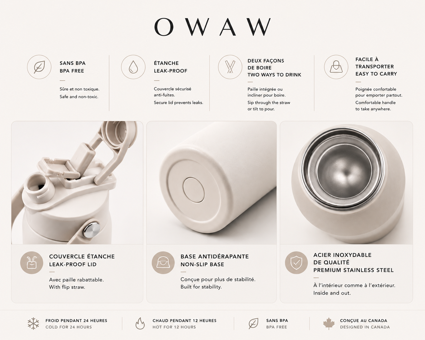 OWAW Bouteille 32 oz – Lavande