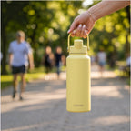OWAW Nomade 32oz insulated water bottle in Citrus, front view