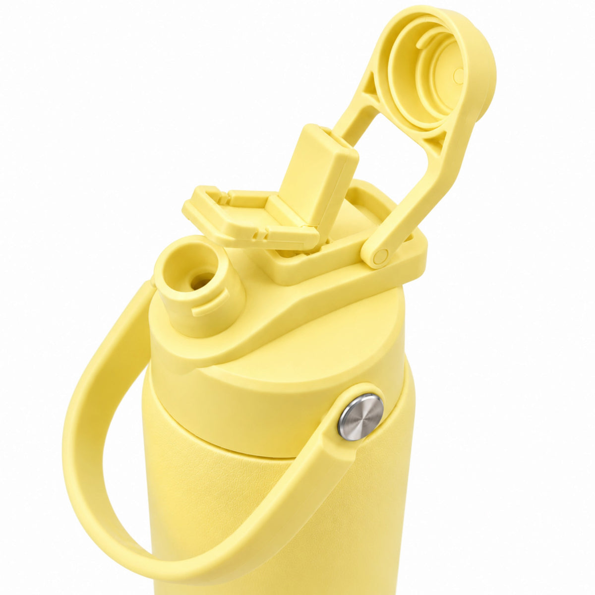 OWAW Nomade leak-proof 2-in-1 lid in Citrus with flip straw and wide chug spout
