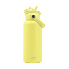 OWAW Nomade 32 oz insulated water bottle with straw in Citrus, front view
