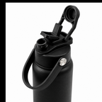OWAW Nomade leak-proof 2-in-1 lid in Matte Black with flip straw and wide chug spout