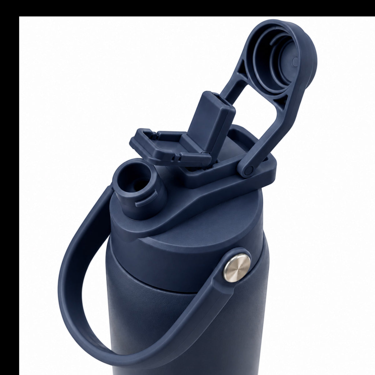 OWAW Nomade leak-proof 2-in-1 lid in Matte Navy with flip straw and wide chug spout