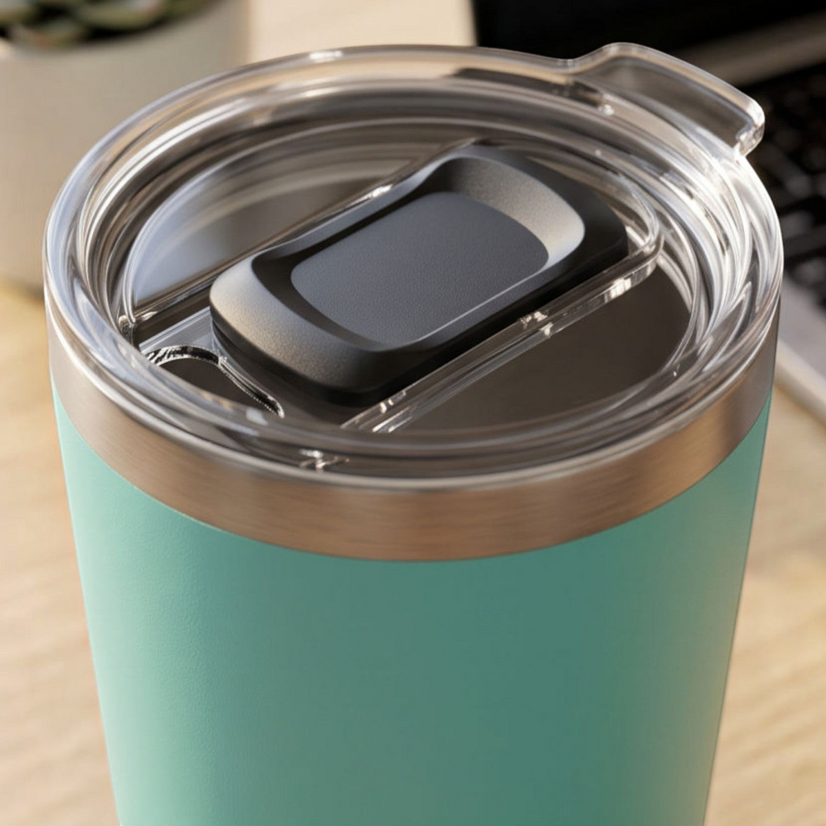 Base large et stable de 7,5 cm du gobelet en acier inoxydable OWAW Pause Turquoise